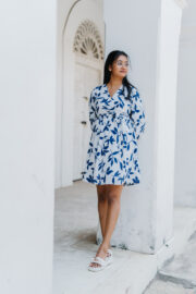 Blue Bloom Wrap Dress