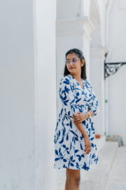Blue Bloom Wrap Dress - Image 2