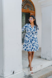 Blue Bloom Wrap Dress - Image 4