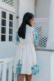 The Azure Paisley Tiered Shirt Dress - Image 2
